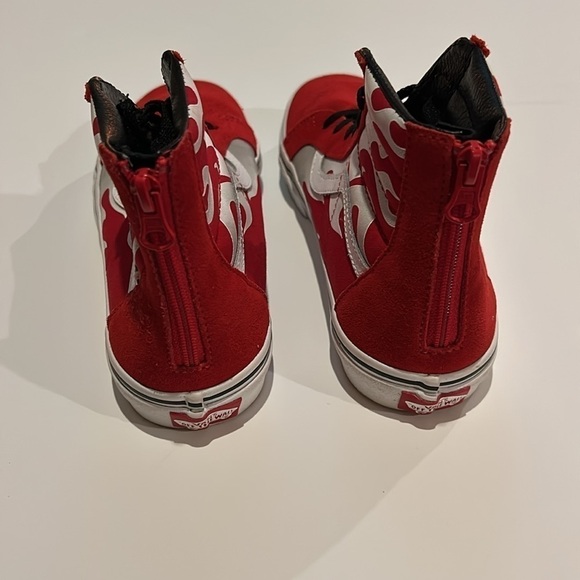 Vans Ferocious Flames Red Hi Top Sneakers - Picture 3 of 12